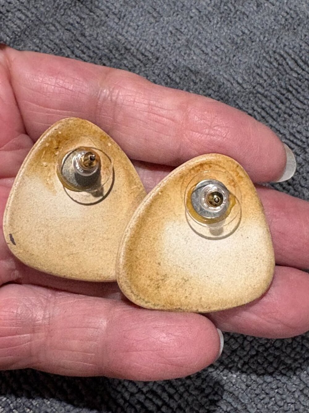Vintage Handcrafted Ceramic Calico Cat Earrings Two Pairs for Pierced Ears - Picture 9 of 11